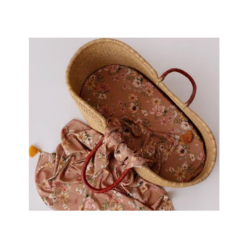 Samiboo - Spanntuch für Wiege / Moseskorb / Kinderwagen Carmel Vintage