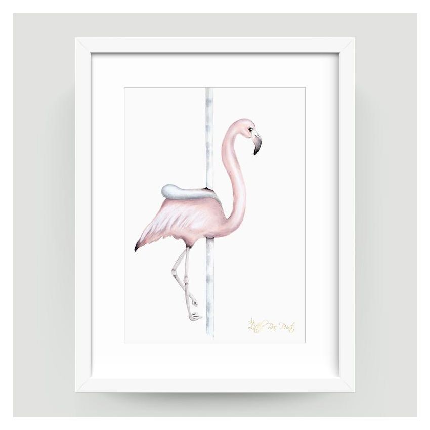 Little Rae Prints - Poster Carousel Flamingo