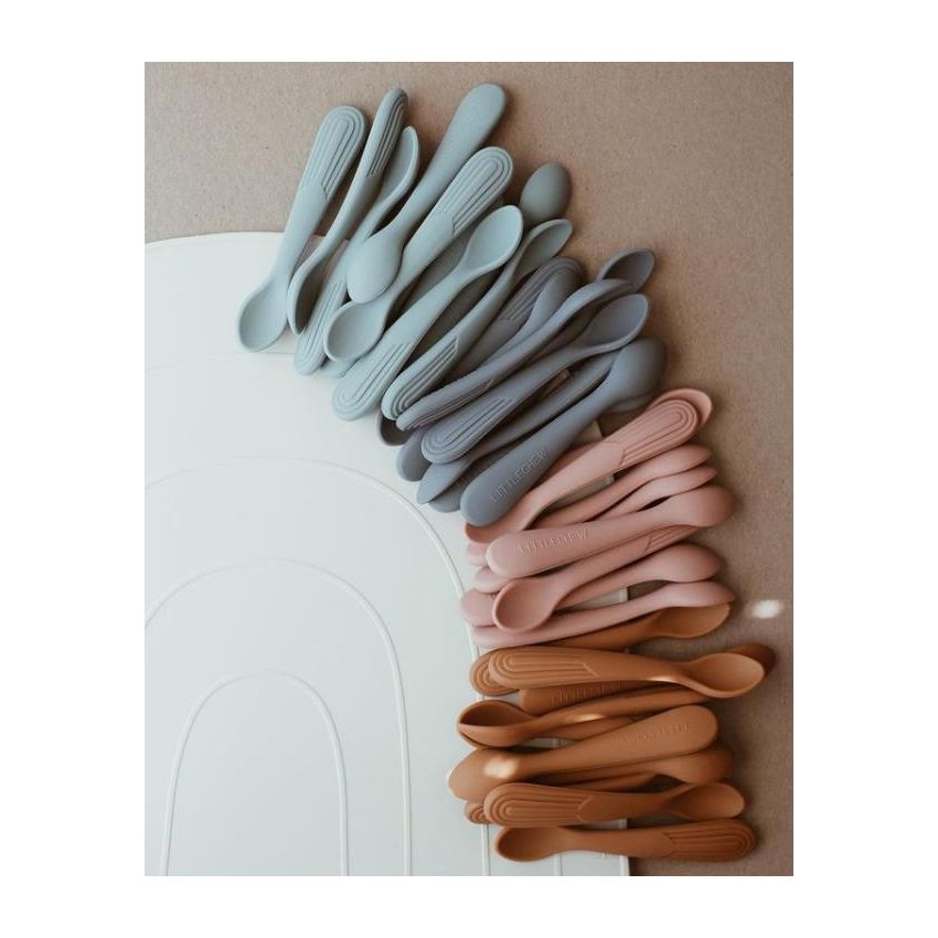 littleCHEW - Löffelset Grau / Hellblau