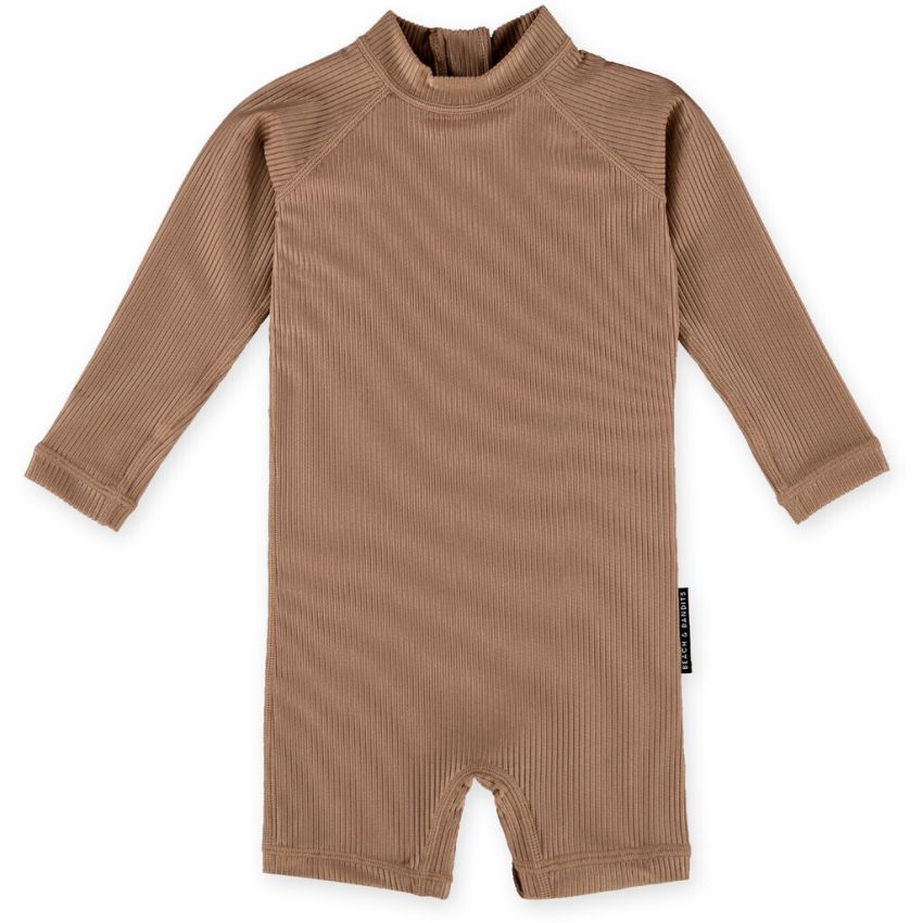 Beach & Bandits - UV Badeoverall Baby Ribbed Chocolat