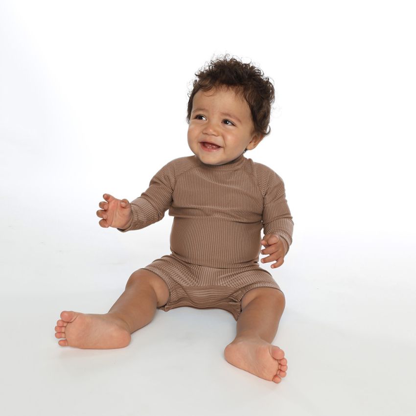 Beach & Bandits - UV Badeoverall Baby Ribbed Chocolat