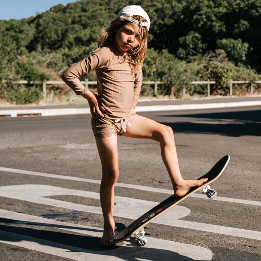 Beach & Bandits - UV Badeshirt Ribbed Chocolate