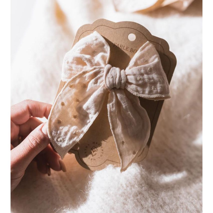 Mrs Ertha - Haarclip Masche Vanilla Punkte