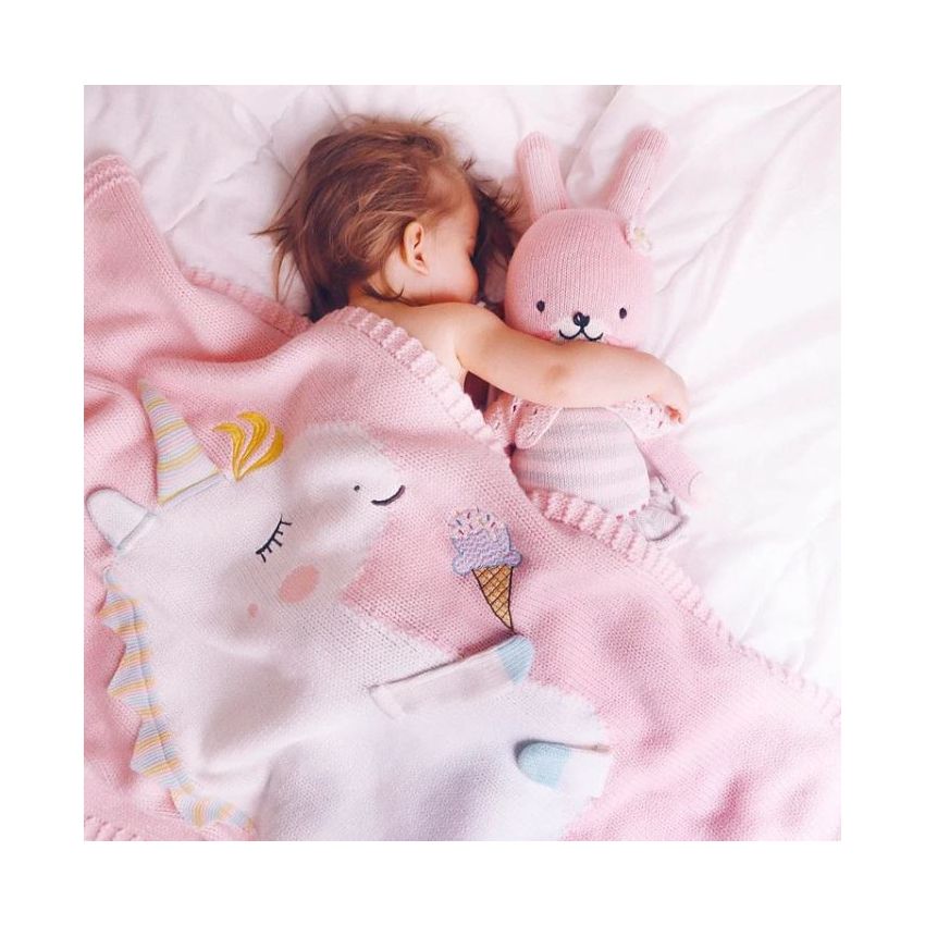 Apero - Knit Manufactory - Decke Bunny Einhorn pink