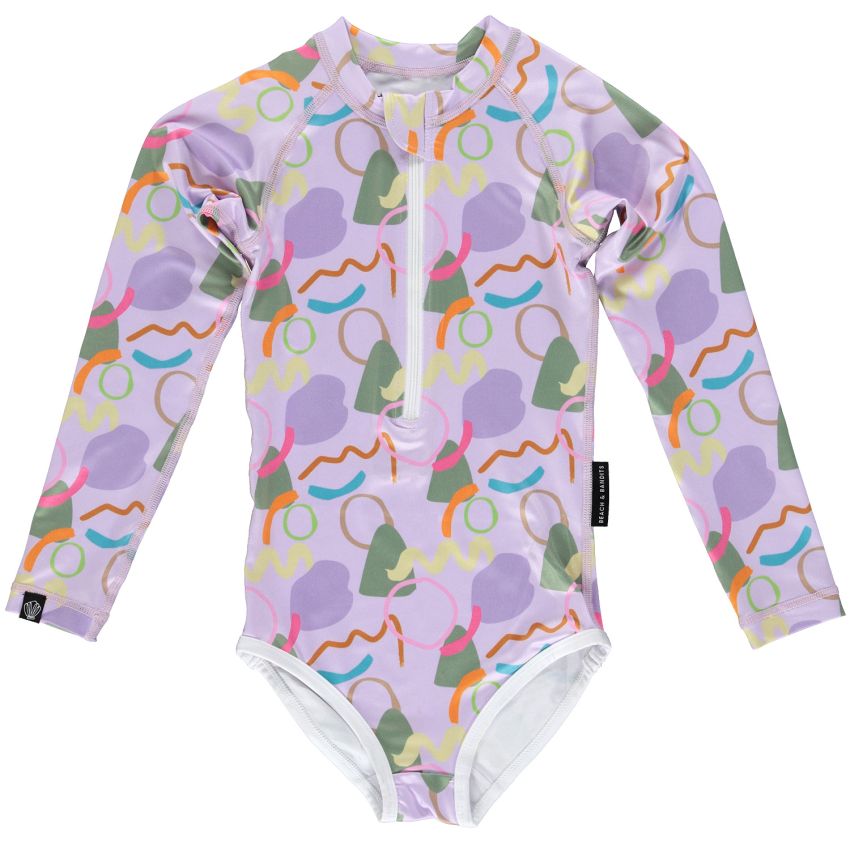 Beach & Bandits - UV Badeanzug Confetti Lollipop Lavender