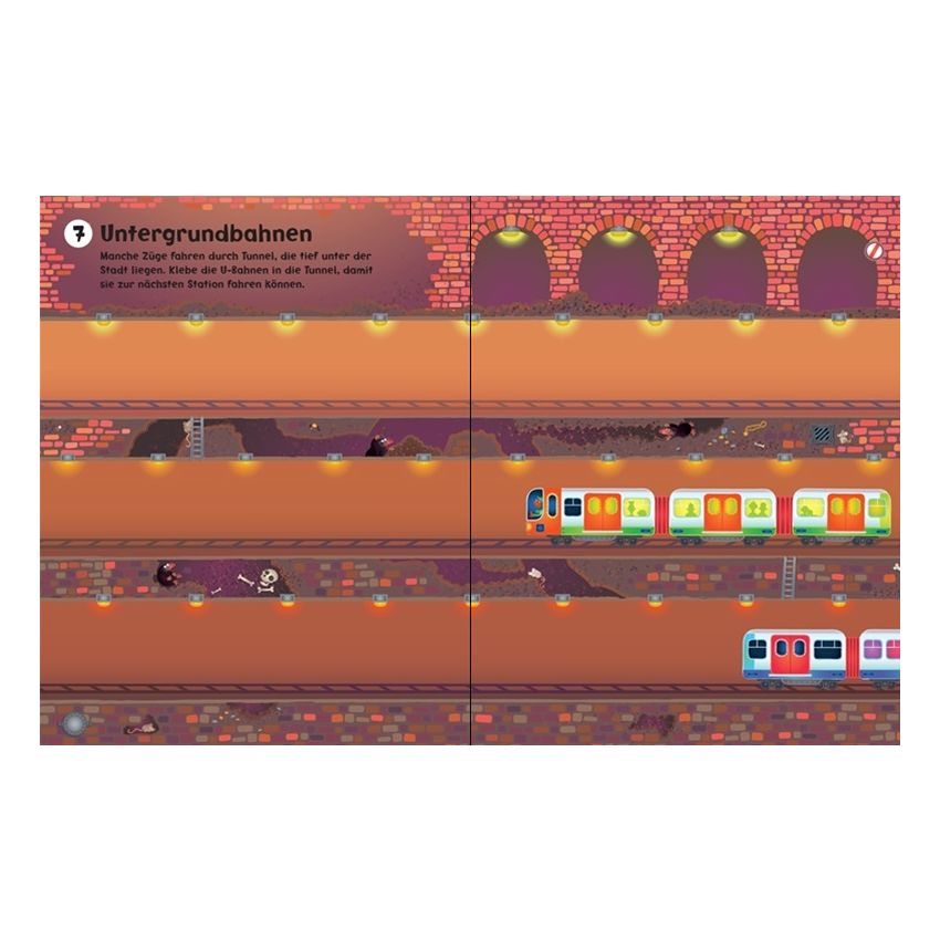 Usborne Verlag - Meine kleine Stickerwelt: Züge, Lastwagen und Traktoren