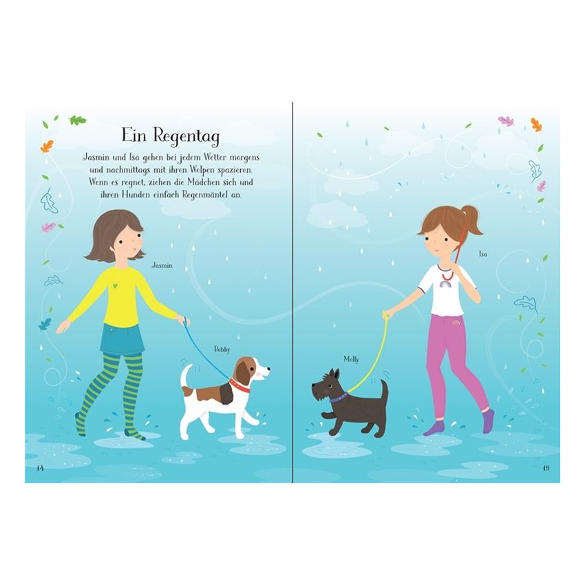 Usborne Verlag - Mein erstes Anziehpuppen-Stickerbuch: Wuff, der kleine Welpe