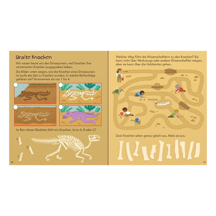 Usborne Verlag - Mein erstes Spiel-, Mal- und Ratebuch: Dinosaurier