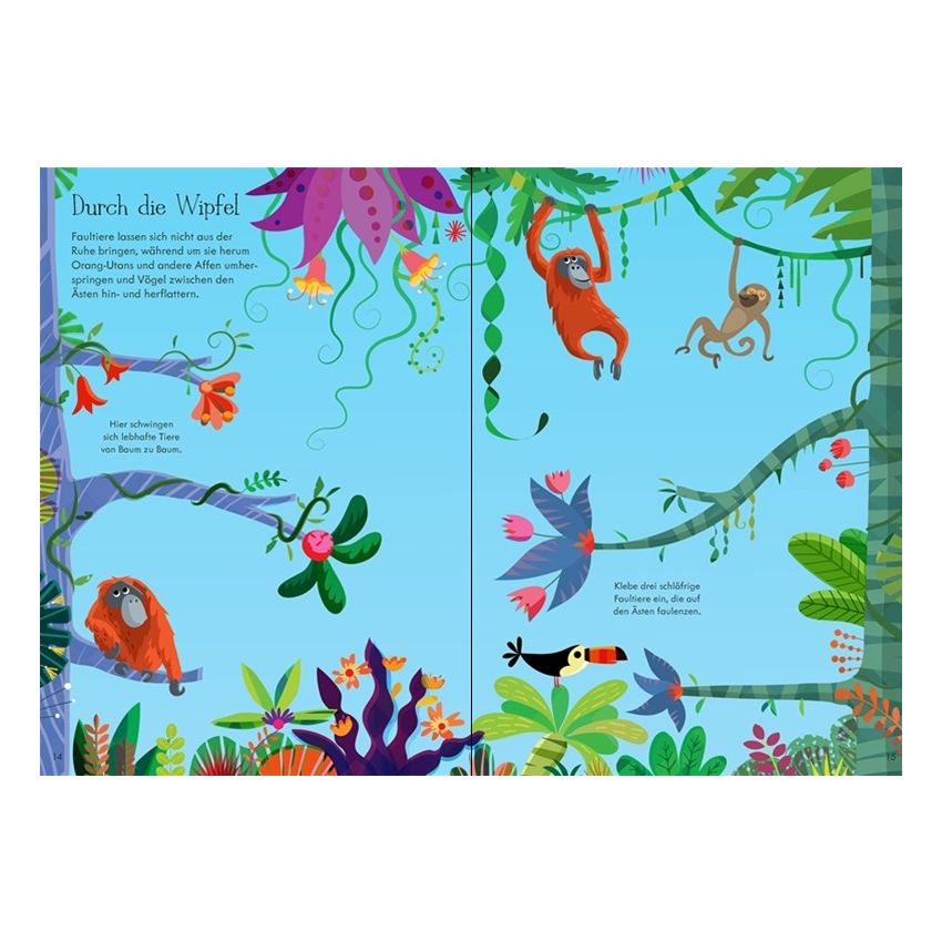 Usborne Verlag - Mein Immer-wieder-Stickerbuch: Bei den Faultieren