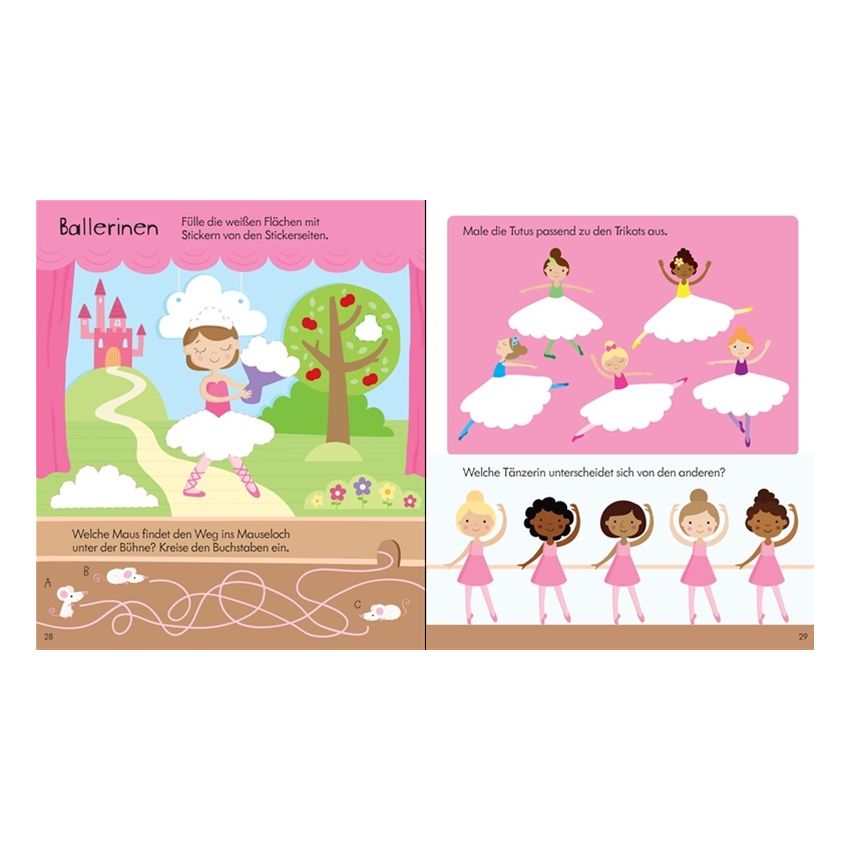 Usborne Verlag - Mein erstes Spiel-, Mal- und Ratebuch für Mädchen