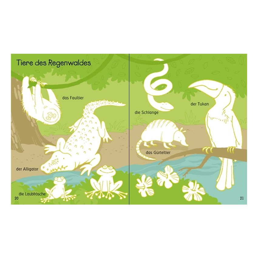 Usborne Verlag - Malen und Stickern: Welt der Tiere