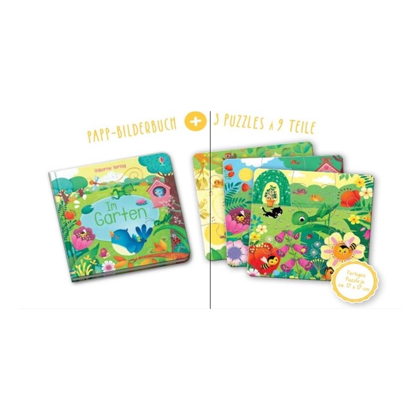 Usborne Verlag - Erstes Puzzle & Buch: Im Garten