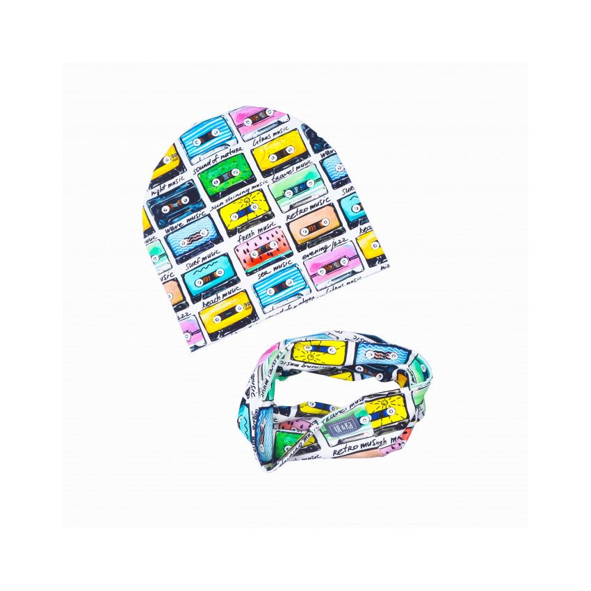 Ul & Ka - Beanie & Schal Set Retro Music