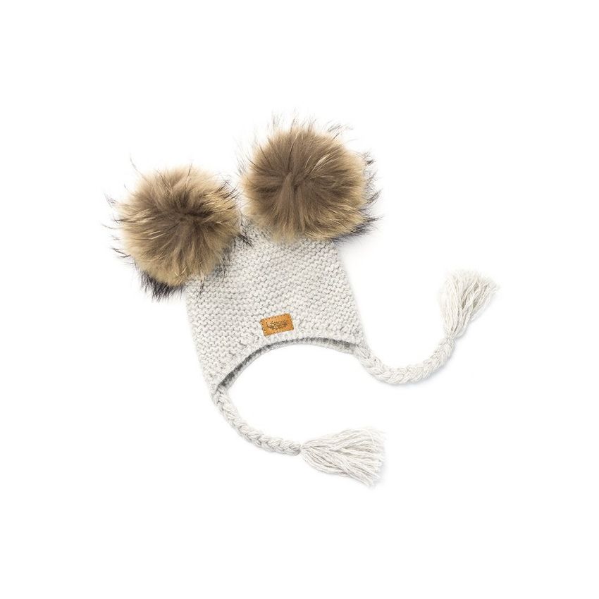 LAttante - Mütze mit Zopfschlaufen Grau