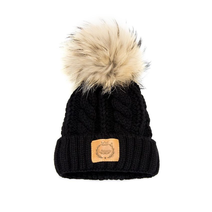 LAttante - Mütze Strickoptik schwarz