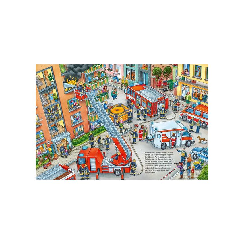 Loewe Verlag - Wimmelbuch Wo ist das kleine Feuerwehrauto?