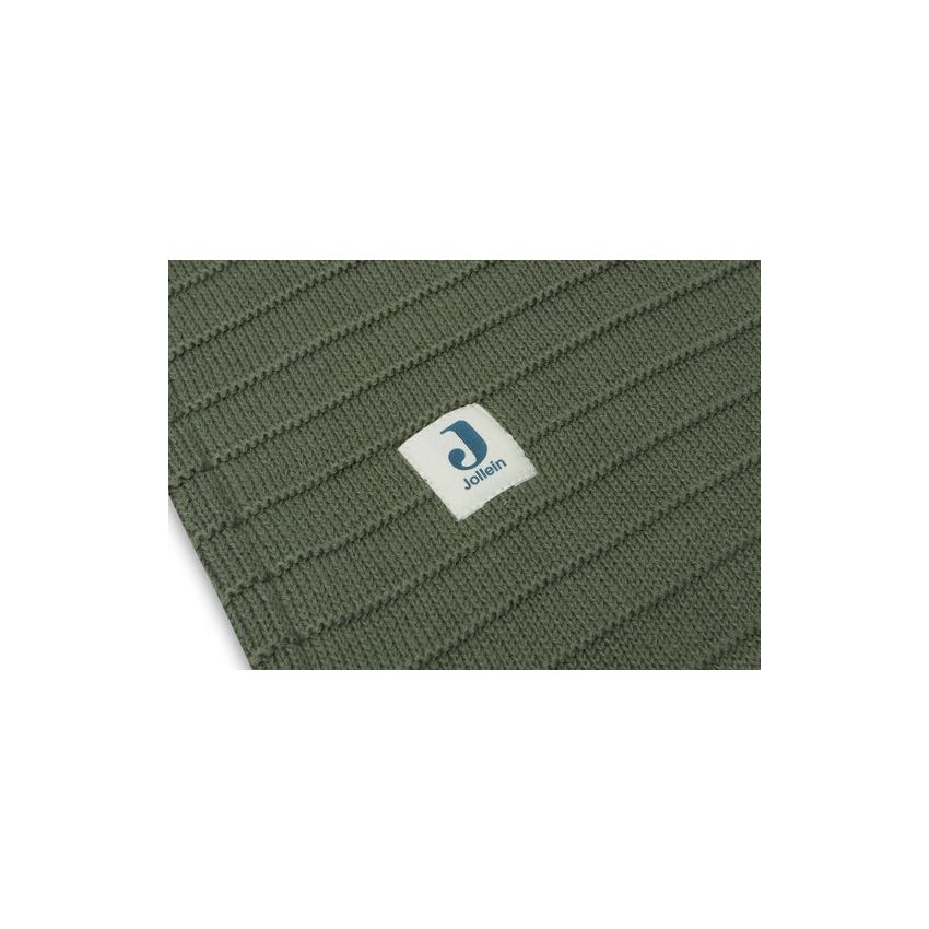 Jollein - Babydecke Samt - Strick Green Leaf