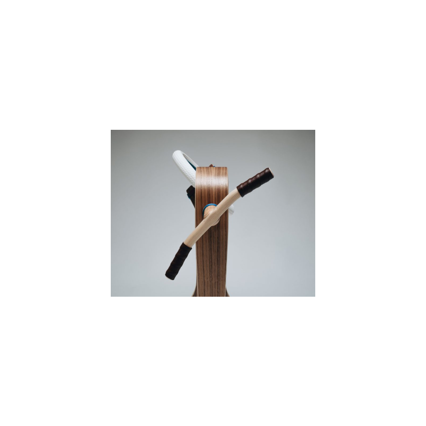 Brum Brum Bike - Laufrad Walnuss Holz dunkel Blau- weiss