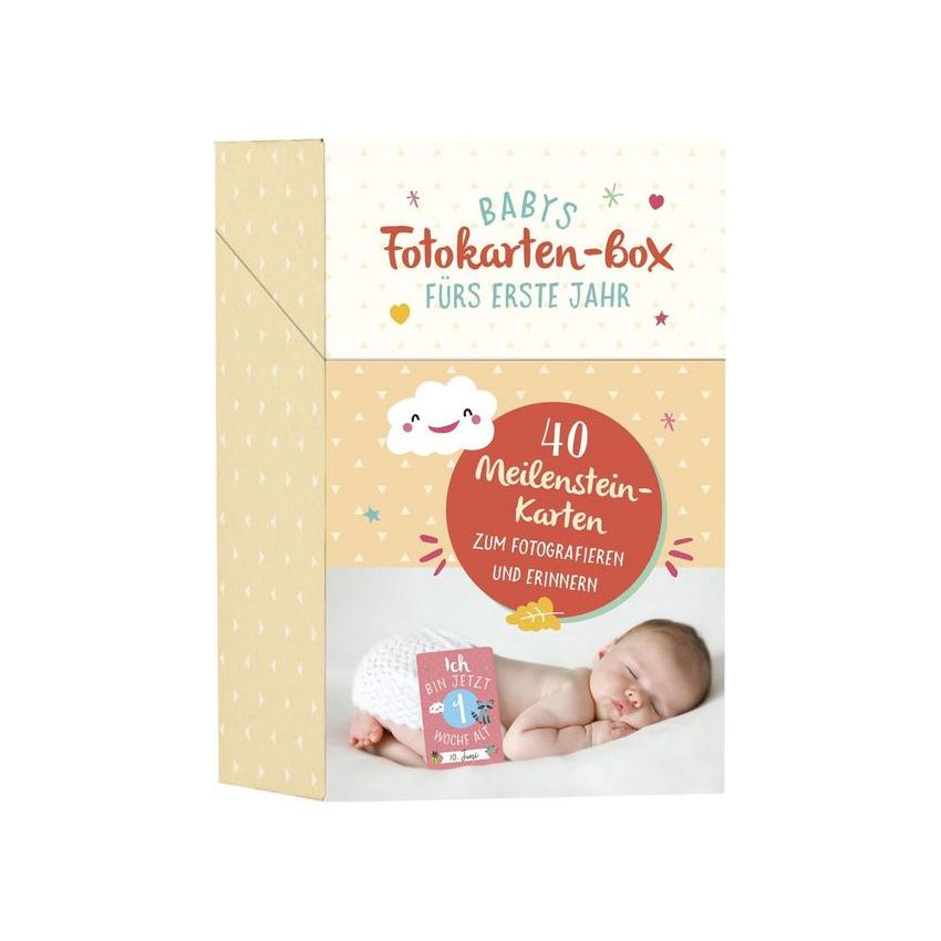 Babys Meilenstein Fotokarten- Box fürs erste Jahr