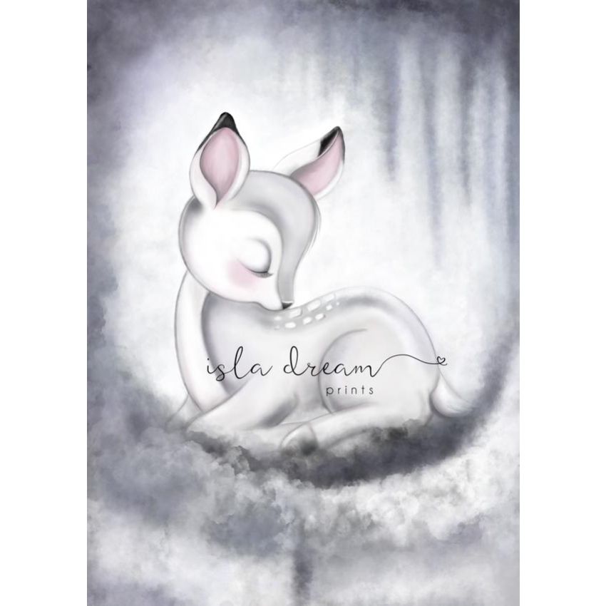 Isla Dream Prints - Poster Hudson Deer grau