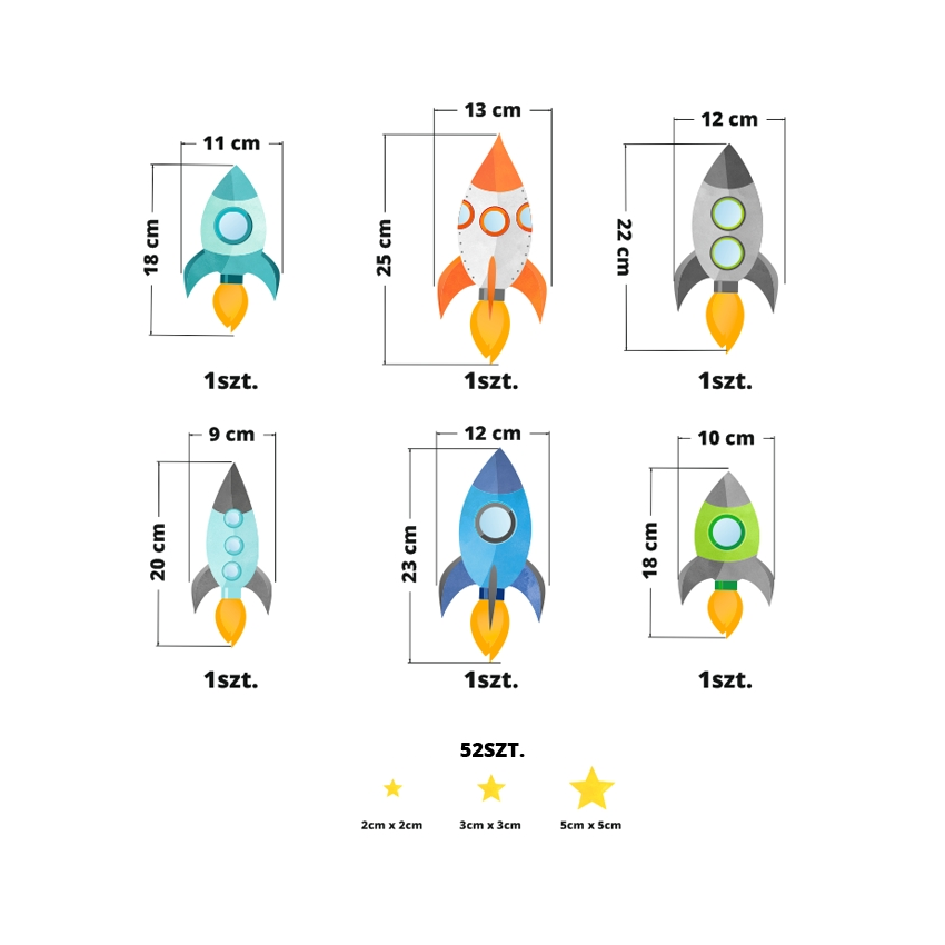 YokoDesign - Wandsticker Bunte Raketen