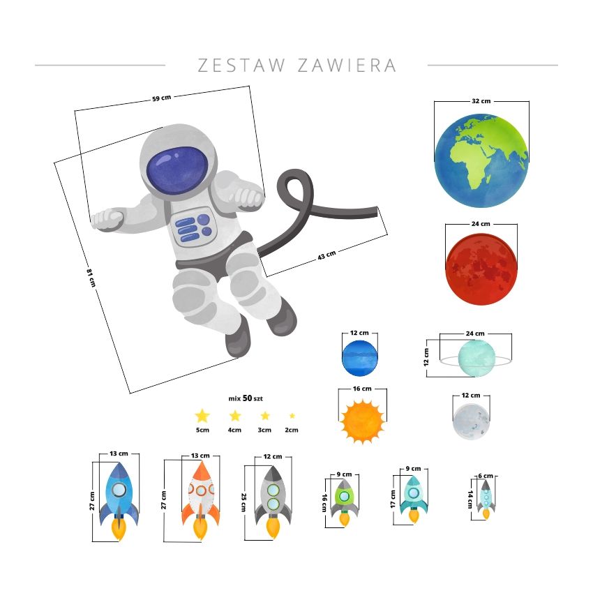 YokoDesign - Wandsticker Astronaut im Weltall
