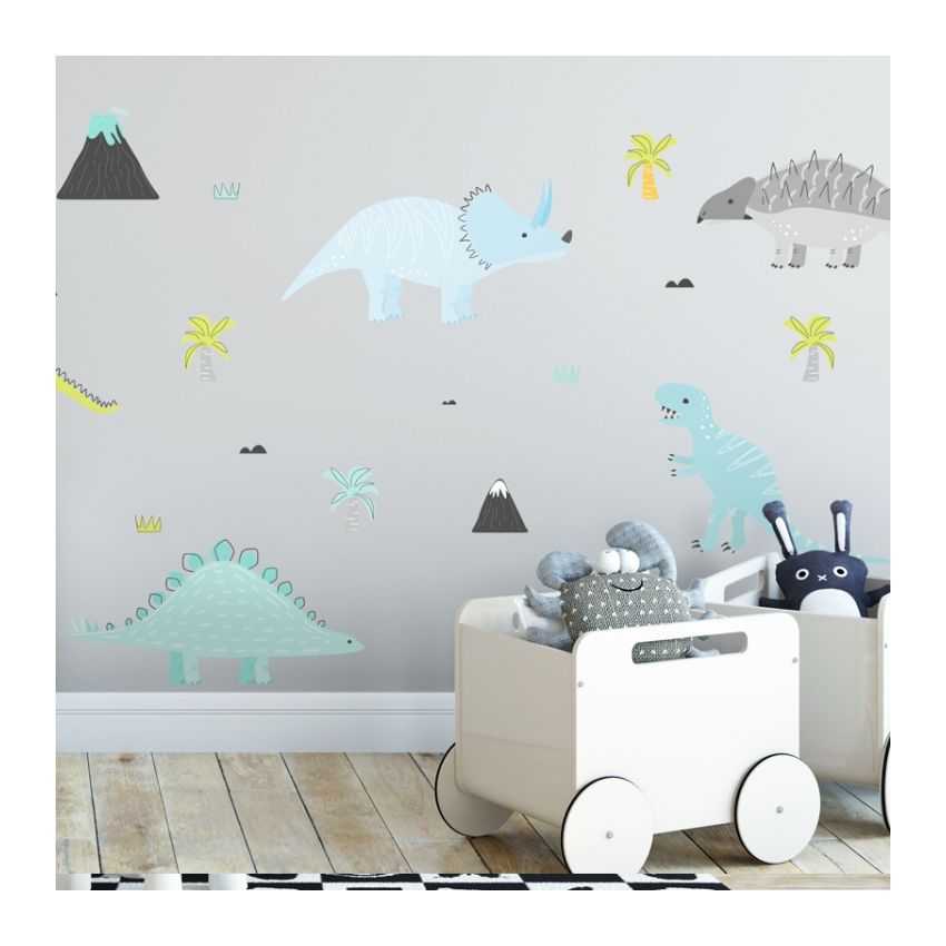 YokoDesign - Wandsticker Dino World pastell