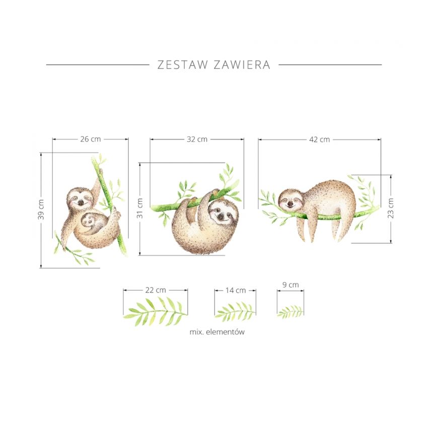 YokoDesign - Wandsticker Faultiere