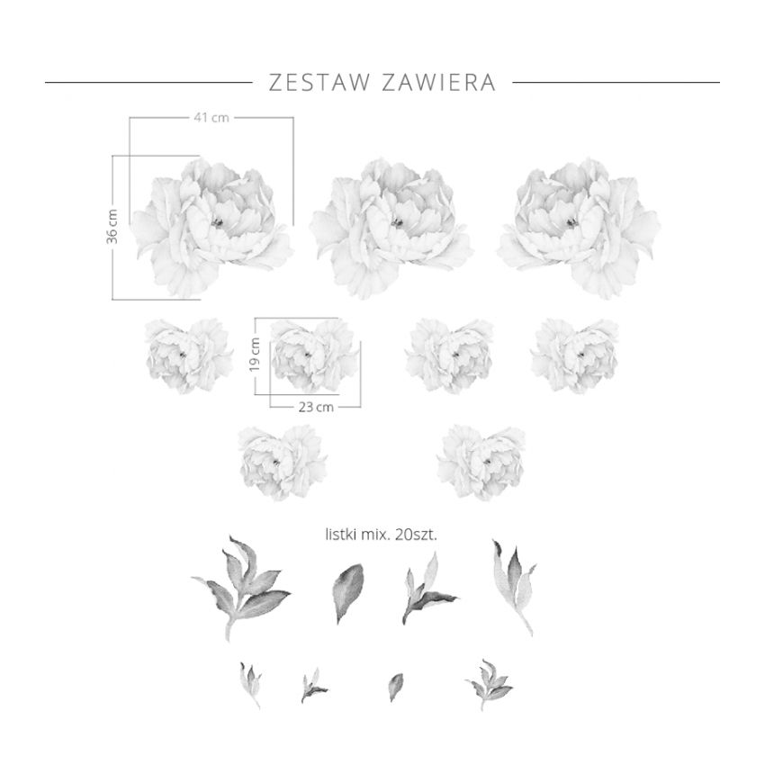 YokoDesign - Wandsticker Weisse Blüten M