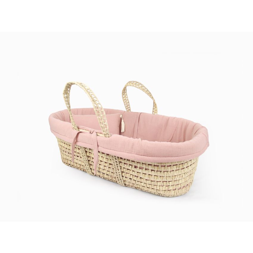 Mrs Ertha - Moseskorb Set Muslin Rosa