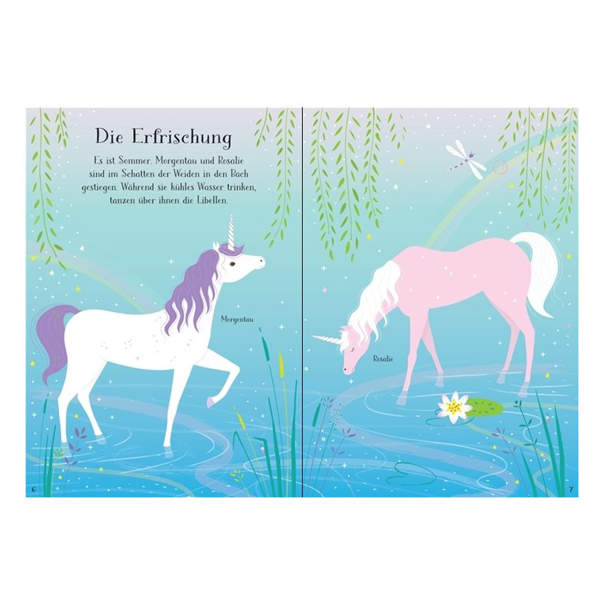 Usborne Verlag - Mein erstes Anziehpuppen-Stickerbuch: Elisa, das kleine Einhorn