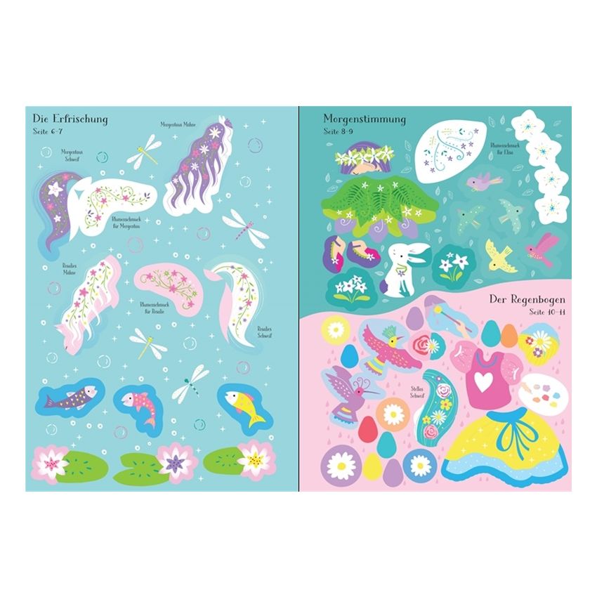 Usborne Verlag - Mein erstes Anziehpuppen-Stickerbuch: Elisa, das kleine Einhorn