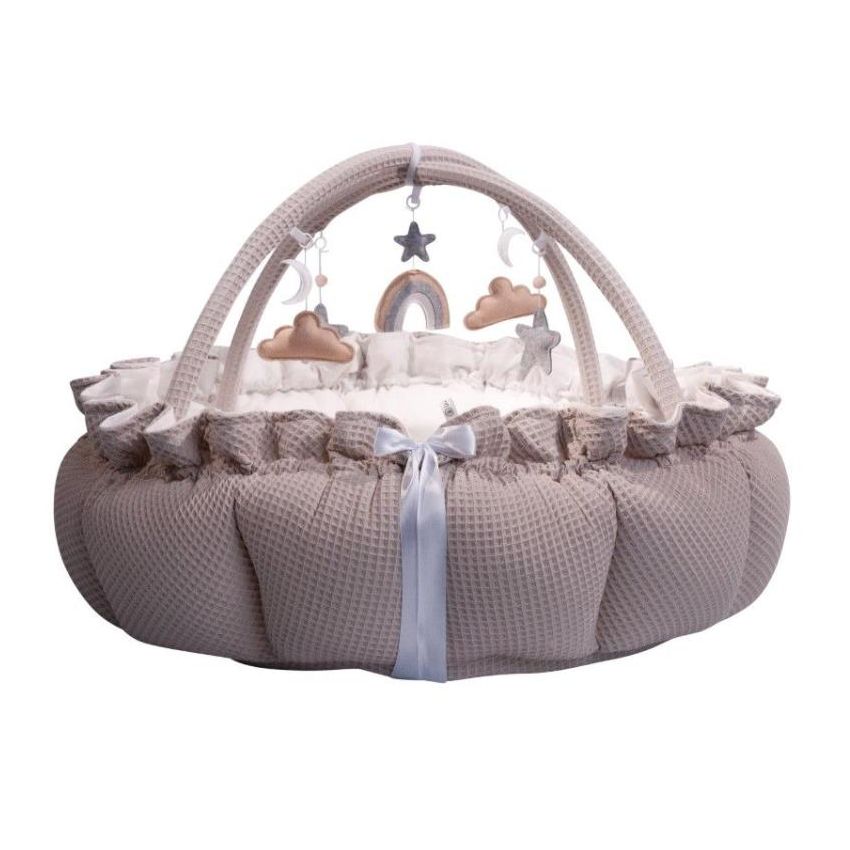Lilac Sunday - Babyinsel rund 2 in 1 Ellen Waffelstoff beige, Spielzeug greige