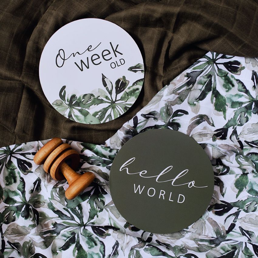 Snuggle Hunny - Meilenstein Karten Evergreen & Olive