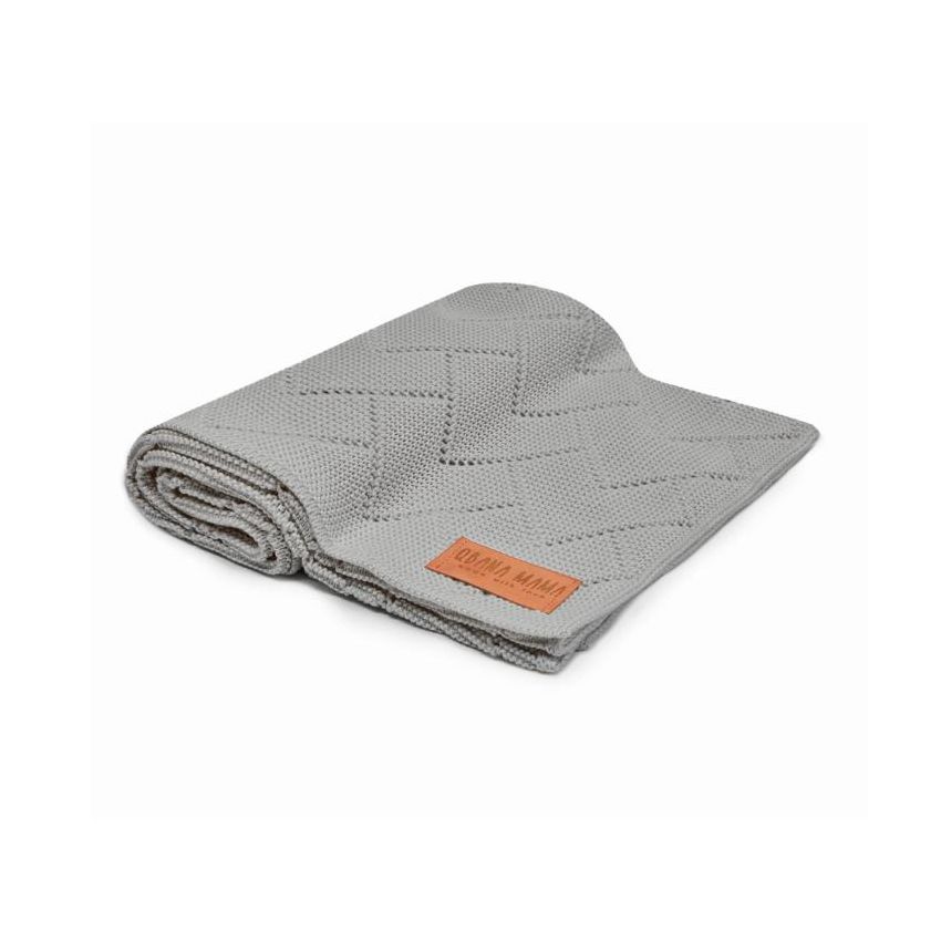 Qbana Mama - Bambus Häkeldecke Zick Zack grau extrafein