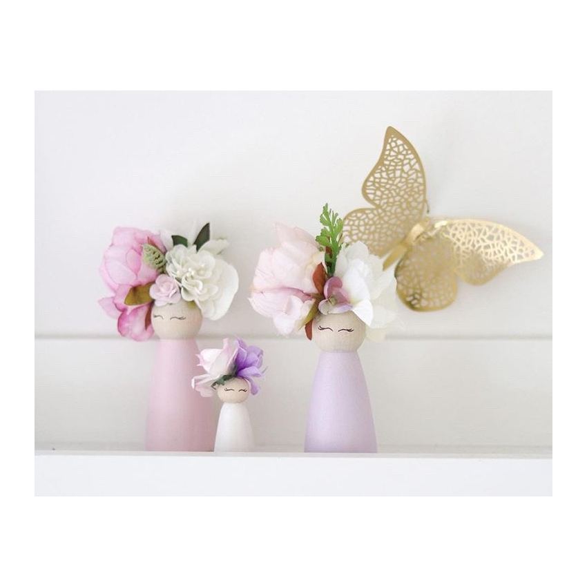 Little Miss Blossom - Püppchenfamilie mit Baby in weiss