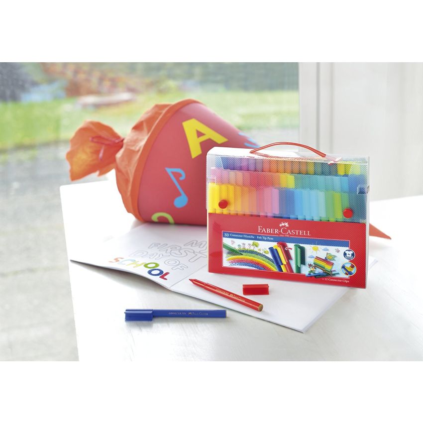 Faber-Castell - Koffer Connector Filzstifte, 80-teilig