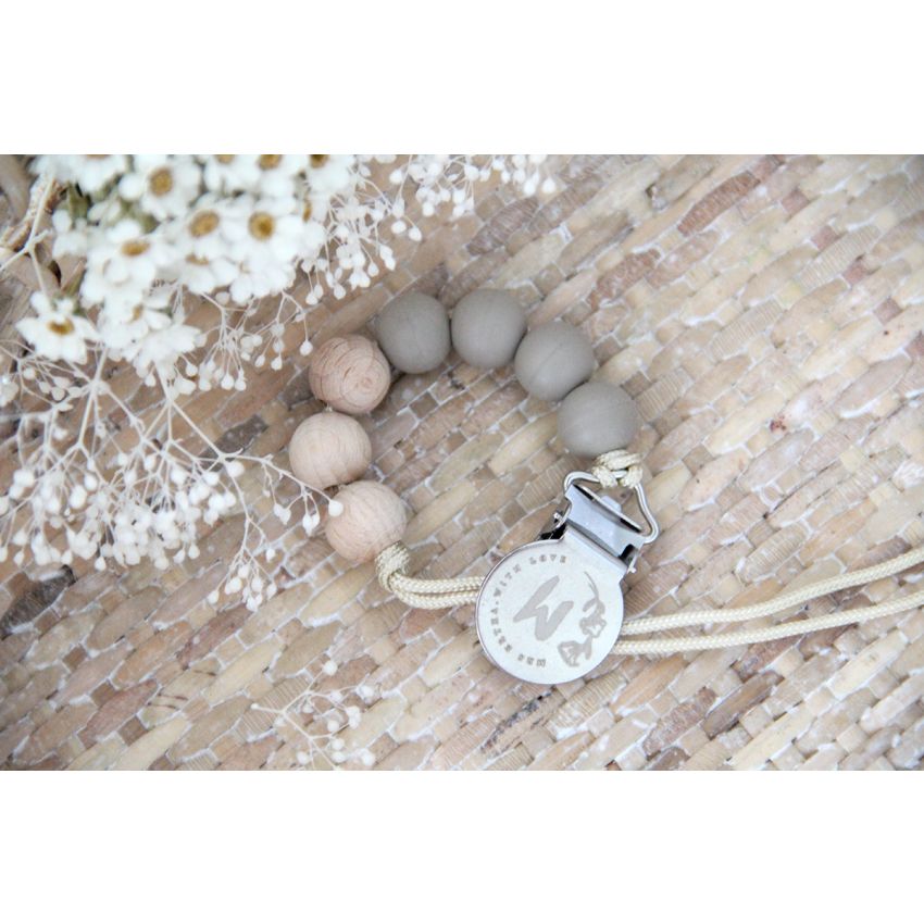 Mrs Ertha - Schnuller Clip Taupe
