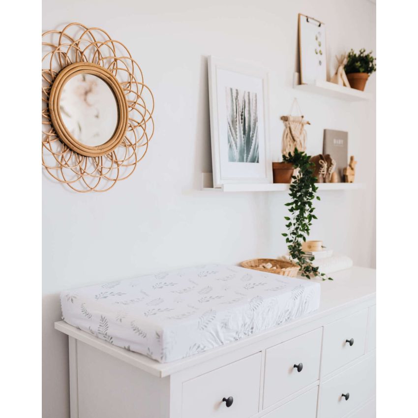 Snuggle Hunny - Spannbezug für Wiege, Kinderwagen & Wickelmatte Wild Fern