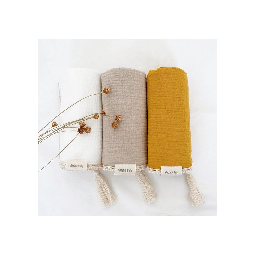 Mrs Ertha - Muslin Decke Boho Finn Olive