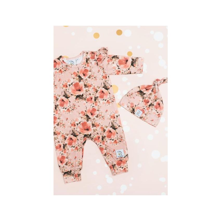 Hey Popinjay! - Strampler mit Rüschchen Florals dunkel