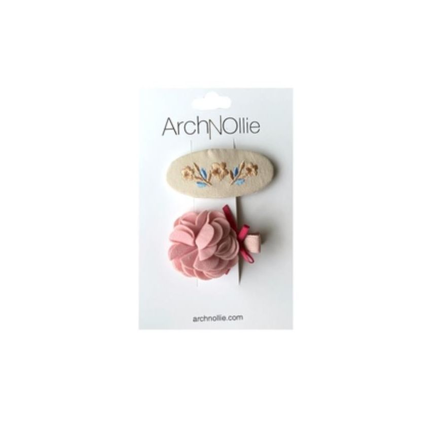 ArchNOllie - 2er Set Haarclips Floret Pink