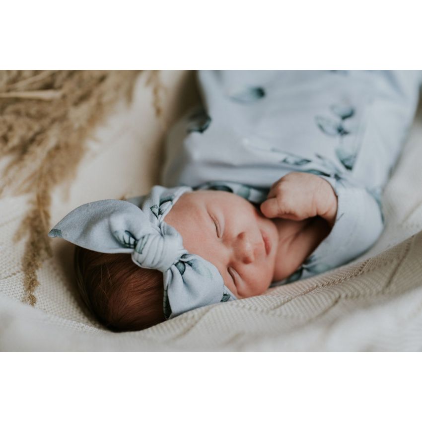 Qbana Mama - Pucksack Set mit Beanie & Stirnband Eukalyptus