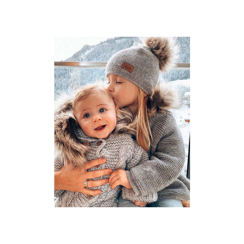 LAttante - Filz- Strick Overall Handmade Hellgrau