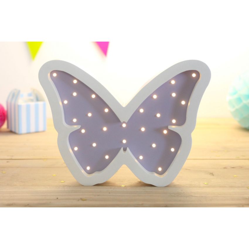 HappyMoon - LED Nachtlampe Schmetterling flieder weiss