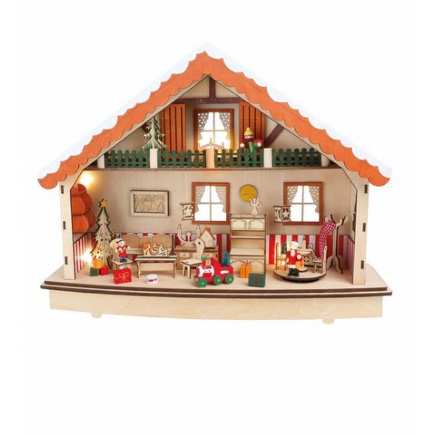 Small Foot - Spieluhr & Lampe aus Holz Häuschen