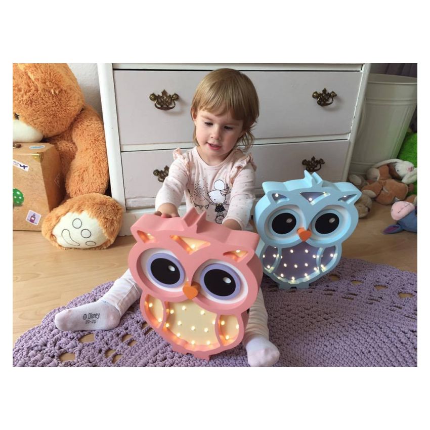 HappyMoon - LED Nachtlampe Eule flieder rosa