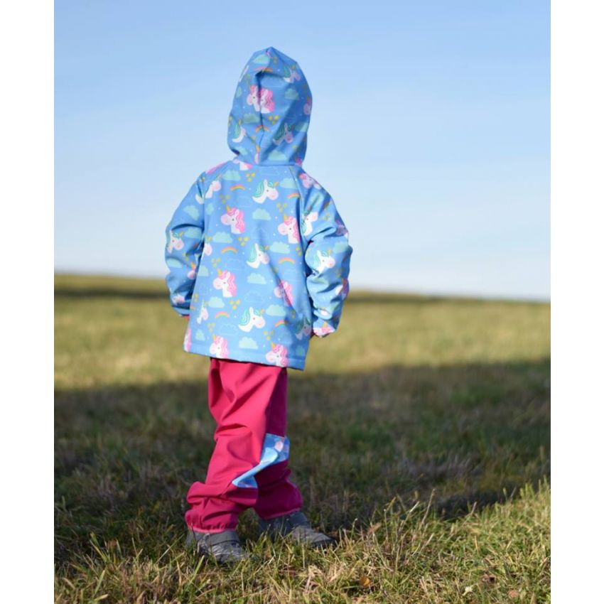 Green Baby - Softshell Jacke Unicorn blau gefütterte Version für Übergangszeit und Winter