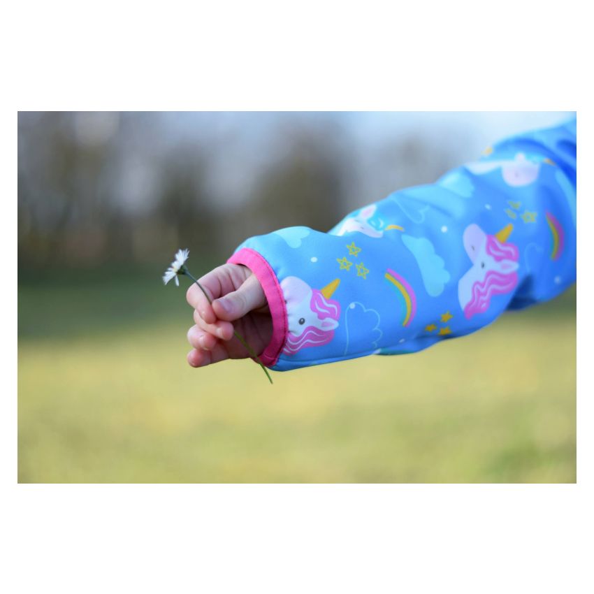 Green Baby - Softshell Jacke Unicorn blau gefütterte Version für Übergangszeit und Winter