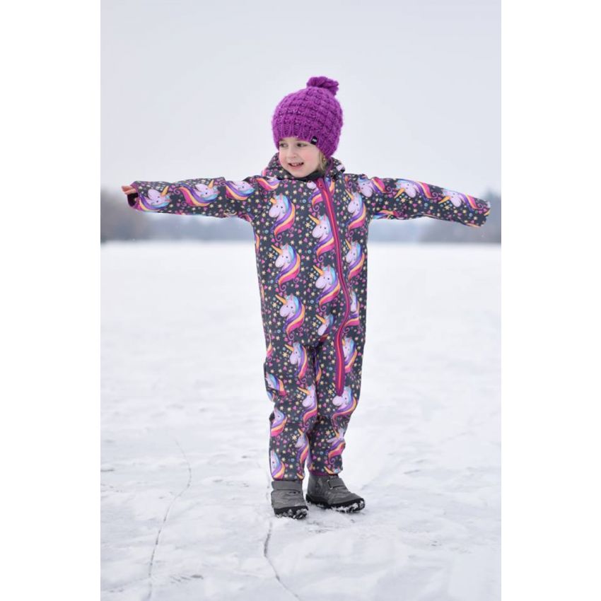 Green Baby - Softshell Overall Unicorn grau